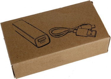 Logo trade reklaamkingid foto: Powerbank 2200 mAh with USB port in a box, valge