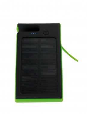 Logotrade firmakingi foto: Helios päikesepaneeliga akupank, must-roheline