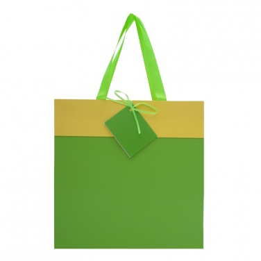 Logo trade ärikingituse pilt: Kinkekott, roheline/kollane