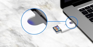 Logotrade meene foto: MicroSD ja SD kaardilugeja Silicon Power Comb, valge