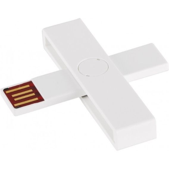 Logo trade reklaamtoote pilt: ID ID-kaardi lugeja, USB, blisterpakendis, valge