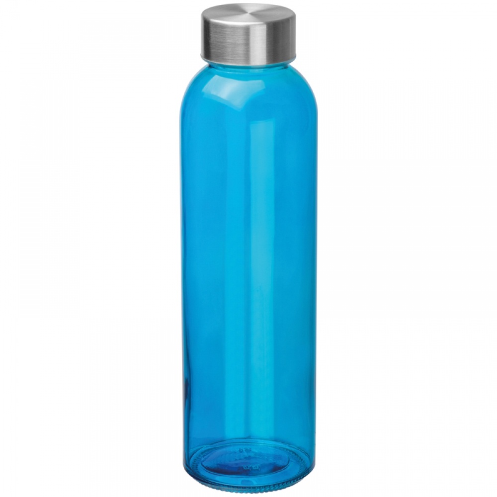 Logo trade firmakingi pilt: Klaasist joogipudel koos trükiga, sinine