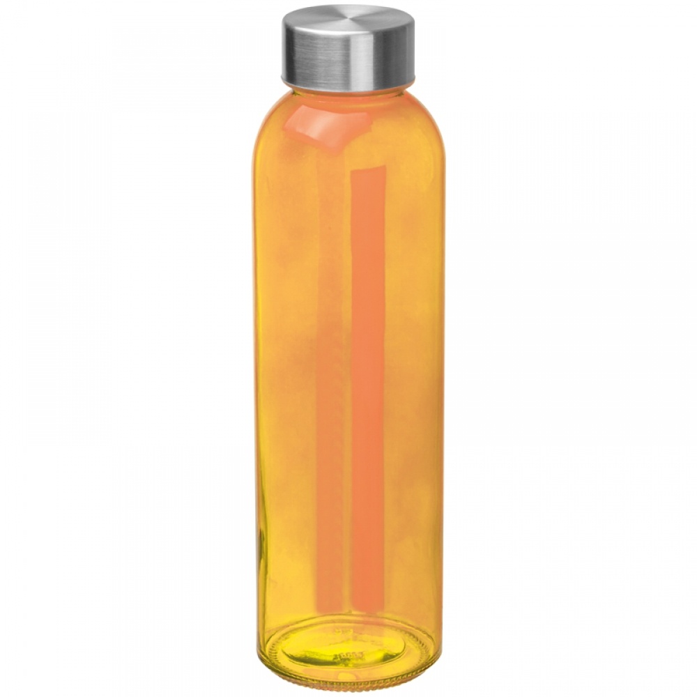 Logo trade ärikingi pilt: Klaasist veepudel lekkekindla korgiga, oranž