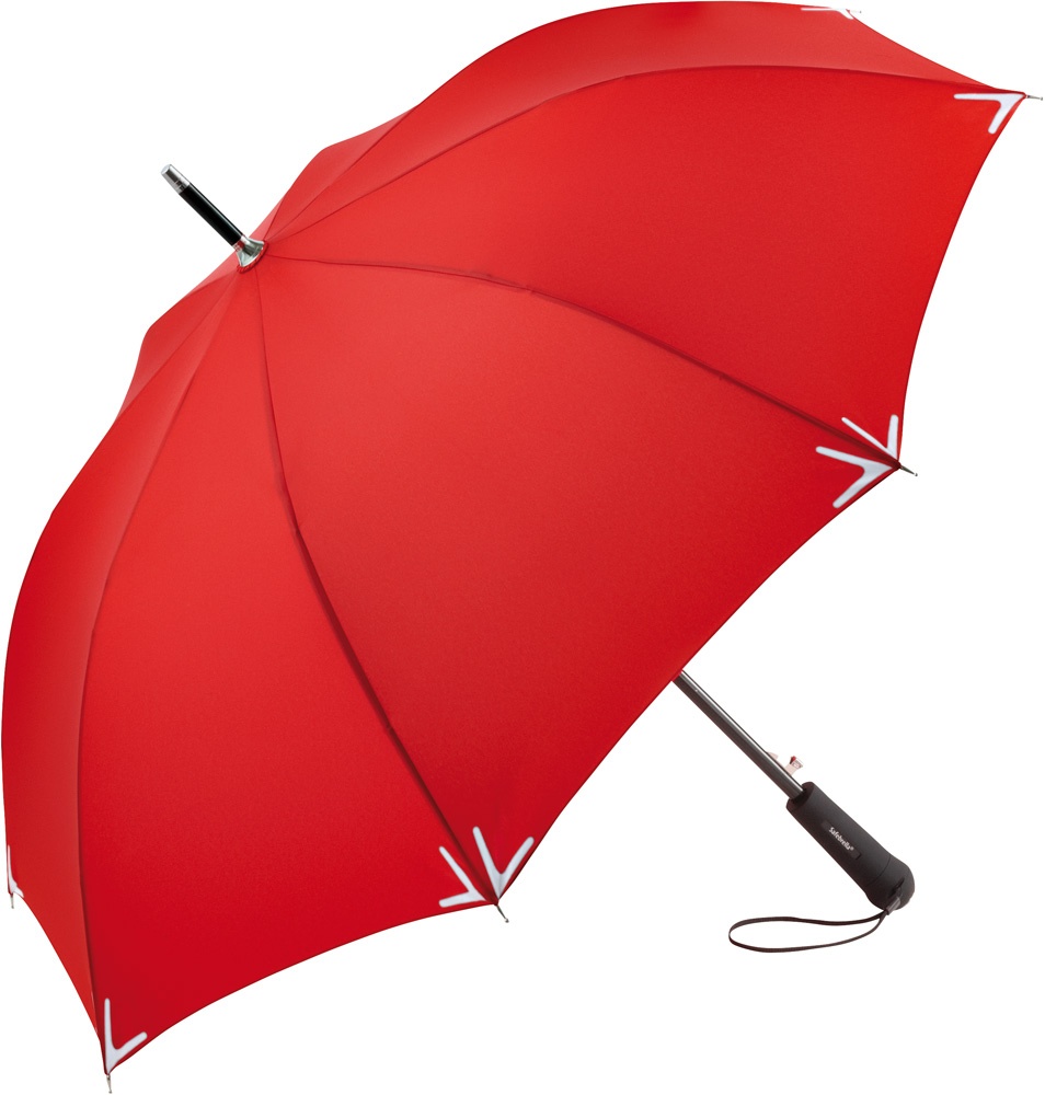 Logo trade reklaamkingid foto: Helkurdetailidega vihmavari AC regular Safebrella® LED, 7571, punane