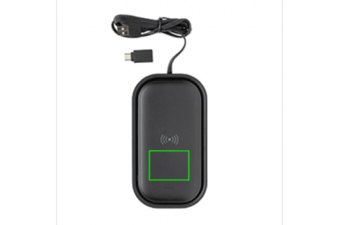 Logotrade meene foto: Reklaamkingitus: Wireless charging 5.000 mAh powerbank base, black