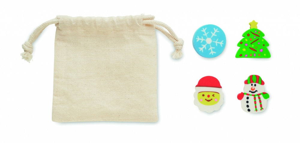 Logo trade firmakingid foto: Komplektis 4 jõuluteemalist kustukummi