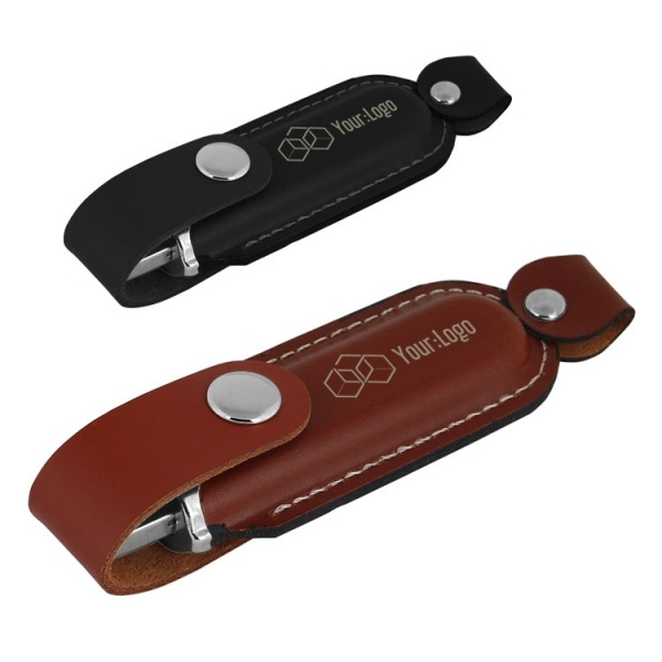 Logotrade ärikingid pilt: Nahkne USB-mälupulk