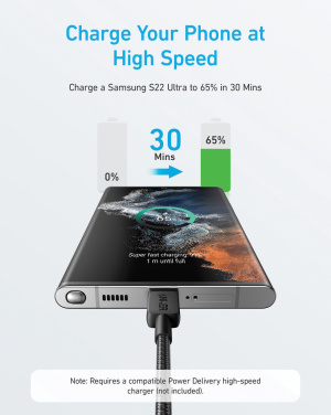 Logotrade reklaamtooted pilt: Anker USB-C - USB-C kaabel, 1,8 meetrit 60W