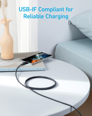 Logotrade reklaamkingituse foto: Anker USB-C - USB-C kaabel, 1,8 meetrit 60W