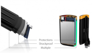 Logotrade liikelahja mainoslahja kuva: Kannettava SSD Silicon Power Armor A65, musta