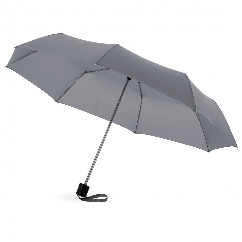 Logotrade mainostuote tuotekuva: 21,5" Ida 3-osainen sateenvarjo, harmaa