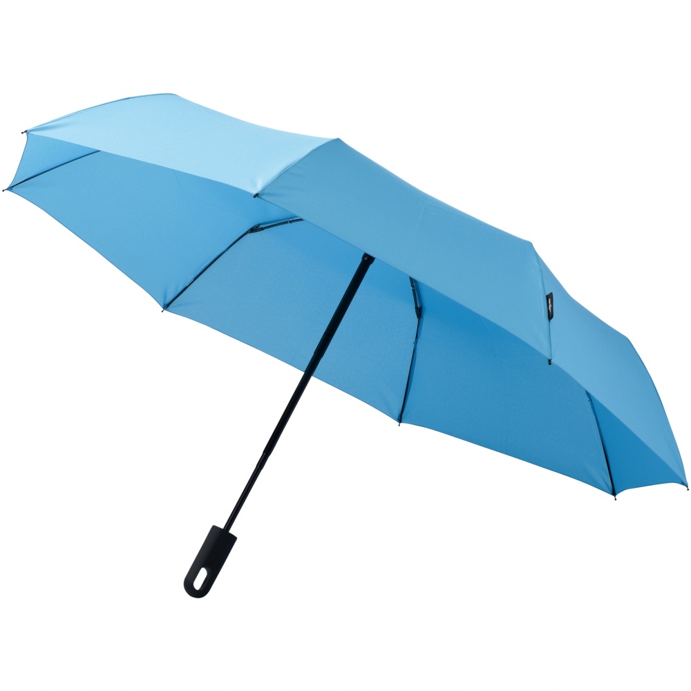 Logo trade mainoslahja ja liikelahja tuotekuva: 21,5" 3-osainen Traveler-sateenvarjo, vaaleansininen