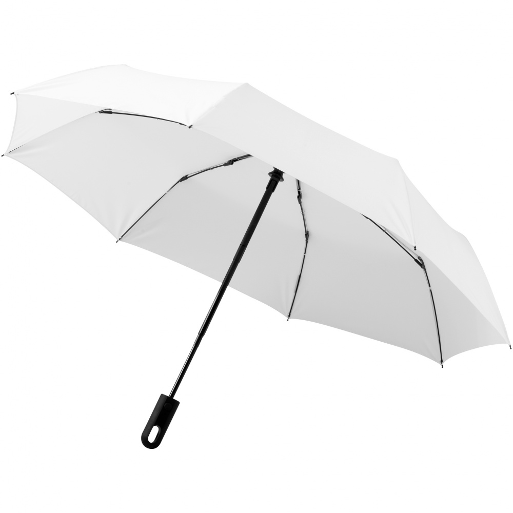 Logo trade liikelahja kuva: 21,5" 3-osainen Traveler-sateenvarjo, valkoinen