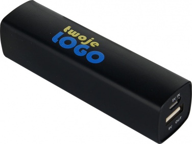 Logo trade mainoslahja kuva: Powerbank 2200 mAh with USB port in a box, must