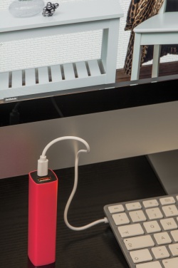 Logotrade mainoslahjat ja liikelahjat tuotekuva: Powerbank 2200 mAh with USB port in a box, punane