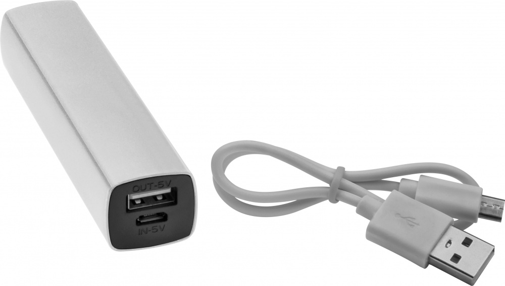 Logotrade liikelahjat mainoslahjat tuotekuva: Powerbank 2200 mAh with USB port in a box, valge