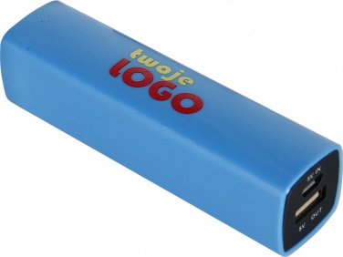 Logotrade mainoslahjat ja liikelahjat tuotekuva: Powerbank 2200 mAh with USB port in a box, sinine