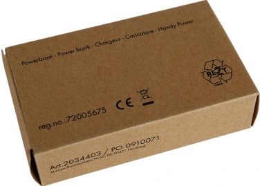 Logo trade liikelahjat mainoslahjat kuva: Powerbank 4000 mAh with USB port in a box, valge