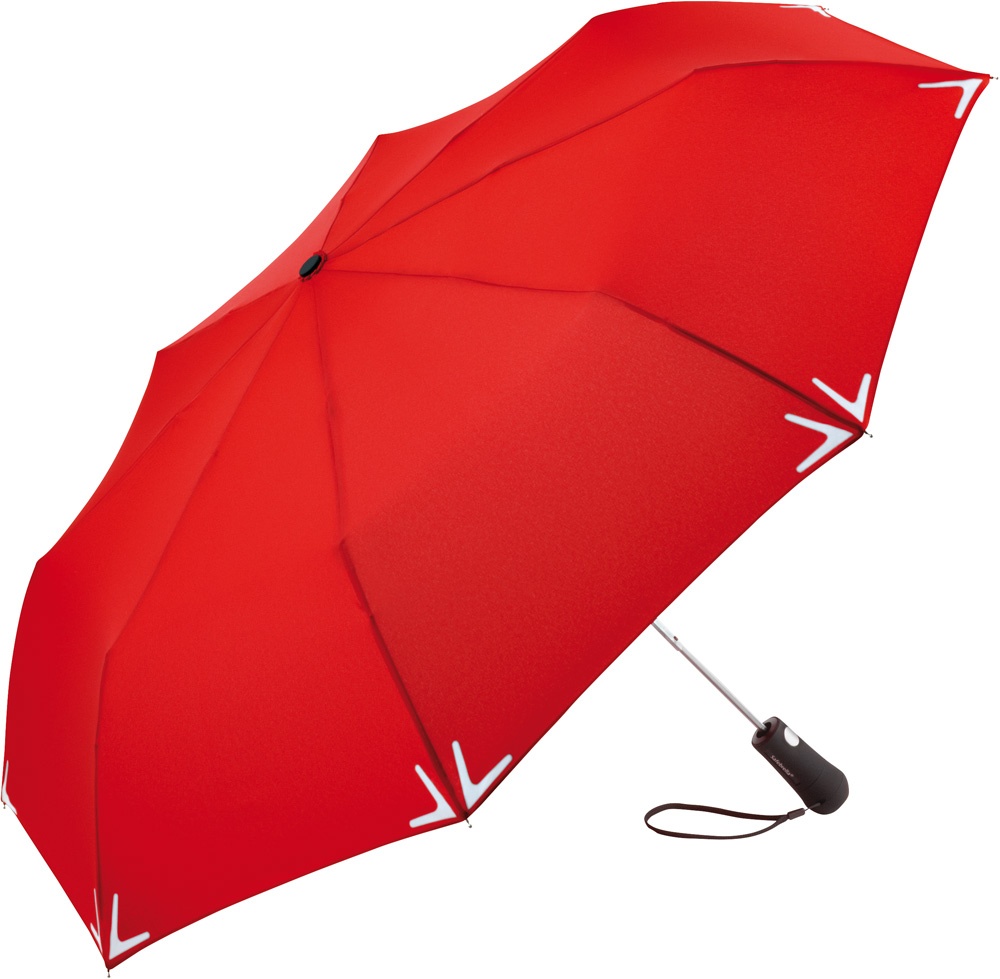 Logotrade liikelahjat kuva: Helkuräärisega AC Safebrella® LED minivihmavari 5571, punane
