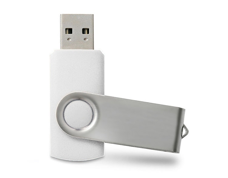 Logotrade liikelahjat mainoslahjat tuotekuva: USB mälupulk Twister, 8 GB, valge