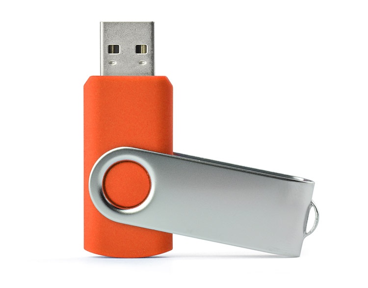 Logotrade mainoslahjat ja liikelahjat tuotekuva: USB mälupulk Twister, 8 GB, oranž