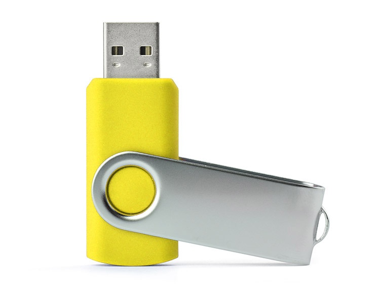 Logotrade liikelahja mainoslahja kuva: USB mälupulk Twister, 8 GB, kollane