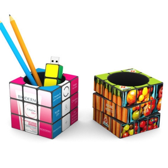 Logotrade mainoslahjat kuva: 3D Rubikin kynäteline