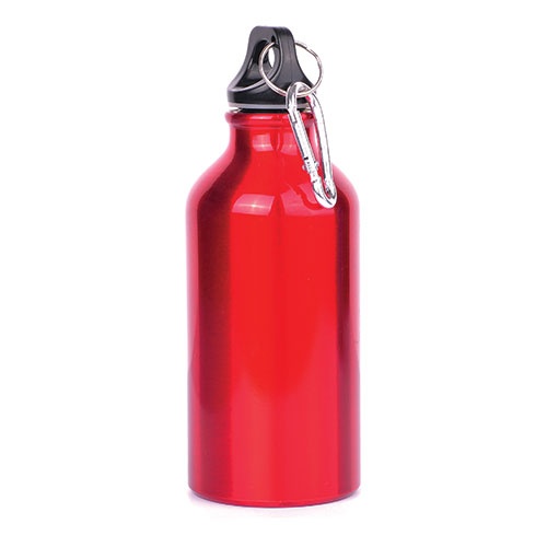 Logotrade liikelahjat kuva: Joogipudel karabiiniga, 400 ml, punane