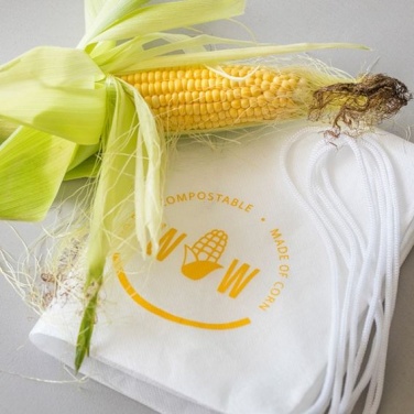 Logo trade liikelahja mainoslahja tuotekuva: Maissitärkkelyksestä tehdyt jalkinepussi, valkoinen