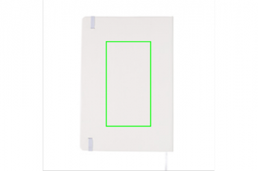 Logotrade mainostuotet kuva: A5-muistikirja ja LED-kirjanmerkki, valkoinen