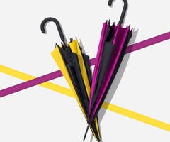 Logotrade mainostuote tuotekuva: Keltainen ja musta sateenvarjo Saint Tropez