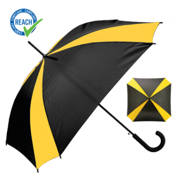 Logo trade liikelahjat mainoslahjat kuva: Keltainen ja musta sateenvarjo Saint Tropez