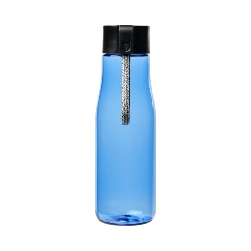 Logo trade liikelahjat tuotekuva: Latauskaapelillinen 640 ml:n Ara Tritan™ -juomapullo, sininen