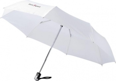 Logo trade mainoslahjat tuotekuva: 21.5" Alex 3-osainen automaattinen sateenvarjo, valkoinen