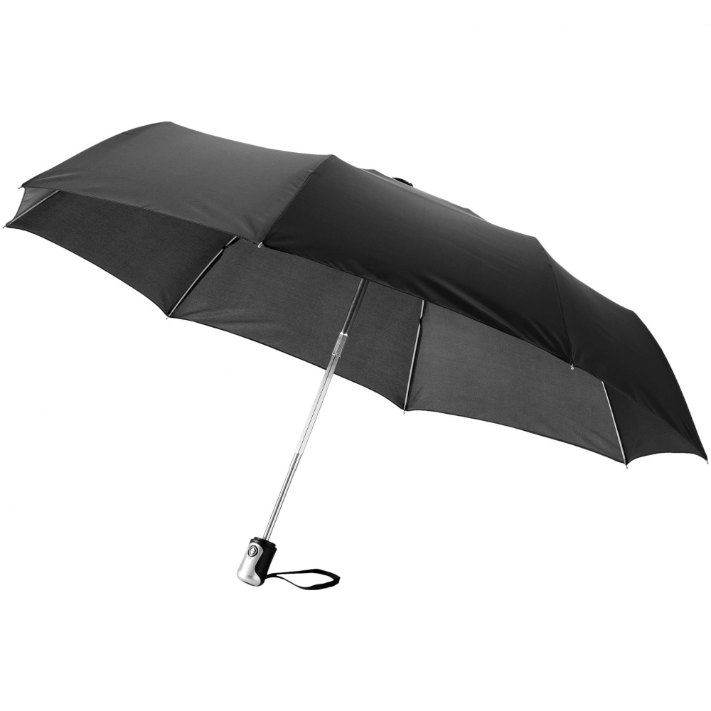 Logo trade mainostuotet tuotekuva: 21.5" Alex 3-osainen automaattinen sateenvarjo, musta
