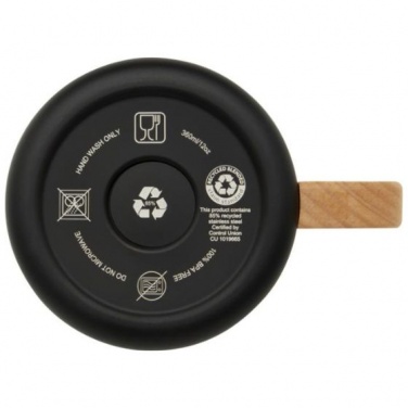 Logotrade mainoslahja tuotekuva: Bjorn 360 ml ruostumattomasta teräksestä valmistettu muki, musta