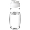 H2O Active® Pulse 600 ml flip kansi urheilujuomapullo, Läpinäkyvä / valkoinen