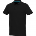 Beryl short sleeve men's organic recycled polo, Tasainen musta