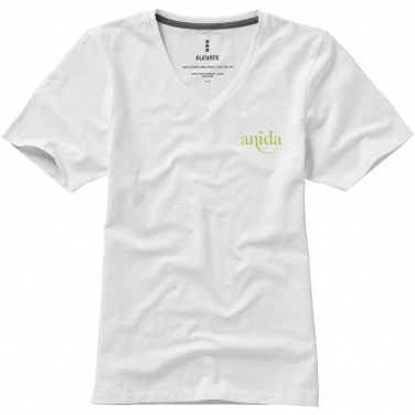 Logotrade mainoslahja tuotekuva: Kawartha short sleeve women's organic V-neck t-shirt