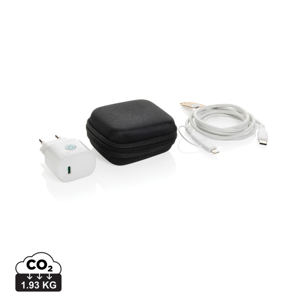 Logotrade mainostuote tuotekuva: Boost RCS kierrätetty PET 20W USB-C 2 kpl lataussetti