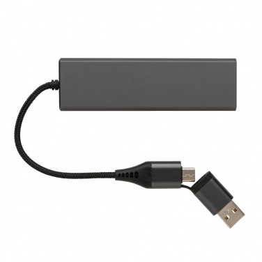 Logotrade mainoslahja ja liikelahja kuva: Terra RCS alumiininen USB-hub 3 portilla