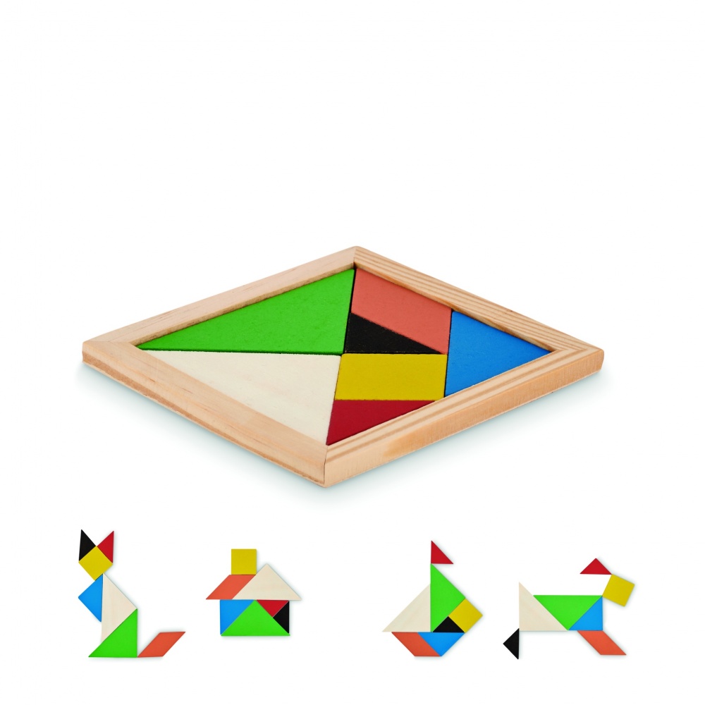 Logotrade liikelahjat kuva: Tangram-palapeli puusta