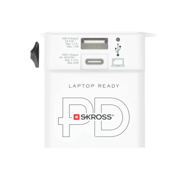 Logotrade mainostuote tuotekuva: SKROSS World Travel adapteri MUV 65W PD USB C -kaapelilla