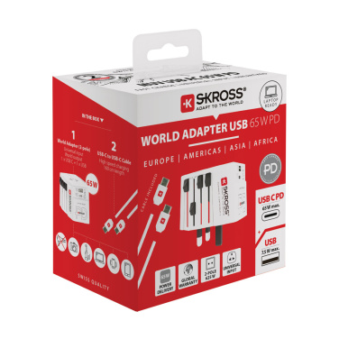 Logotrade liikelahja mainoslahja kuva: SKROSS World Travel adapteri MUV 65W PD USB C -kaapelilla