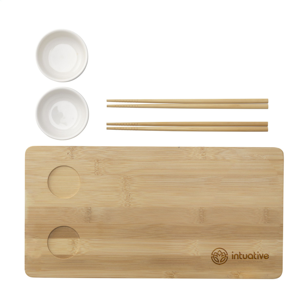 Logo trade mainoslahjat ja liikelahjat kuva: Temaki Bamboo Sushi Tray lahjasetti