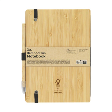 Logo trade mainostuote kuva: BambooPlus Paper Notebook A5 - Inkless Pen