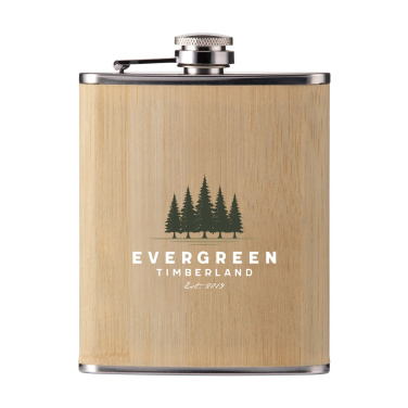 Logo trade liikelahjat mainoslahjat kuva: Hipflask Bamboo 200 ml juomapullo