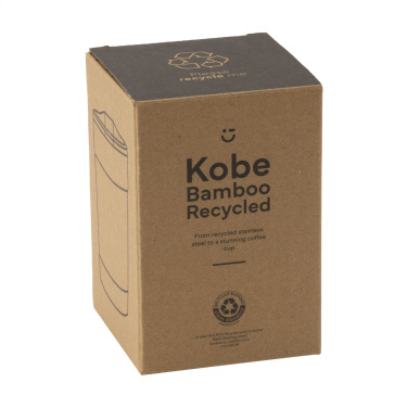 Logo trade mainoslahja kuva: Kobe Bamboo RCS kierrätetystä teräksestä valmistettu 350 ml kahvikuppi