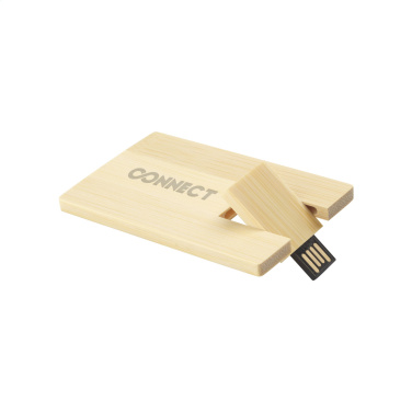 Logotrade mainostuote tuotekuva: Luottokortti USB Bamboo 8GB