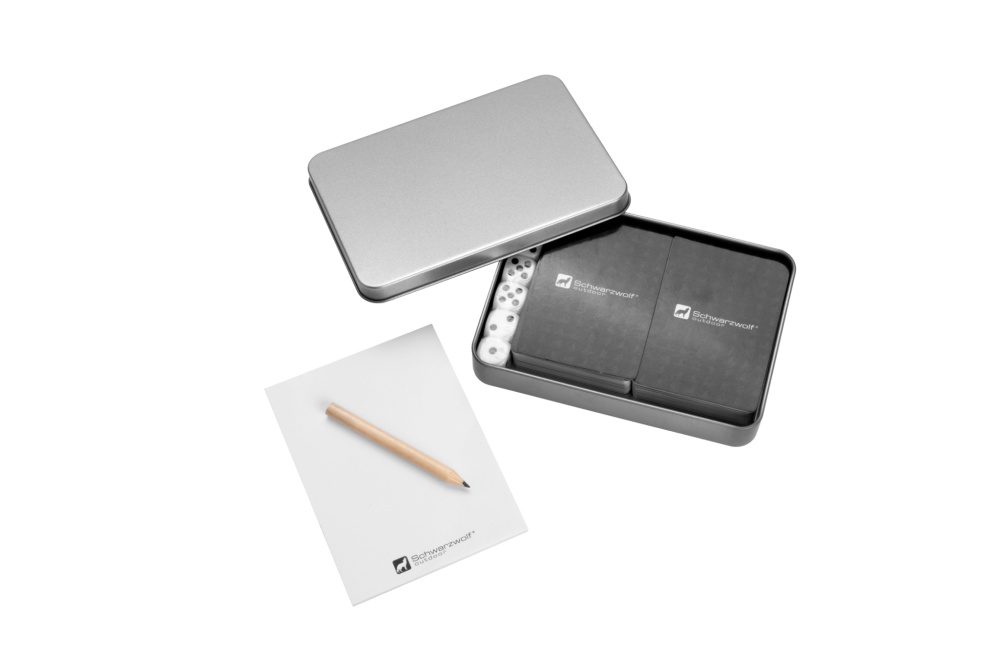 Logo trade liikelahja mainoslahja tuotekuva: Sarja pelikortteja ja noppia MURRAY Schwarzwolf